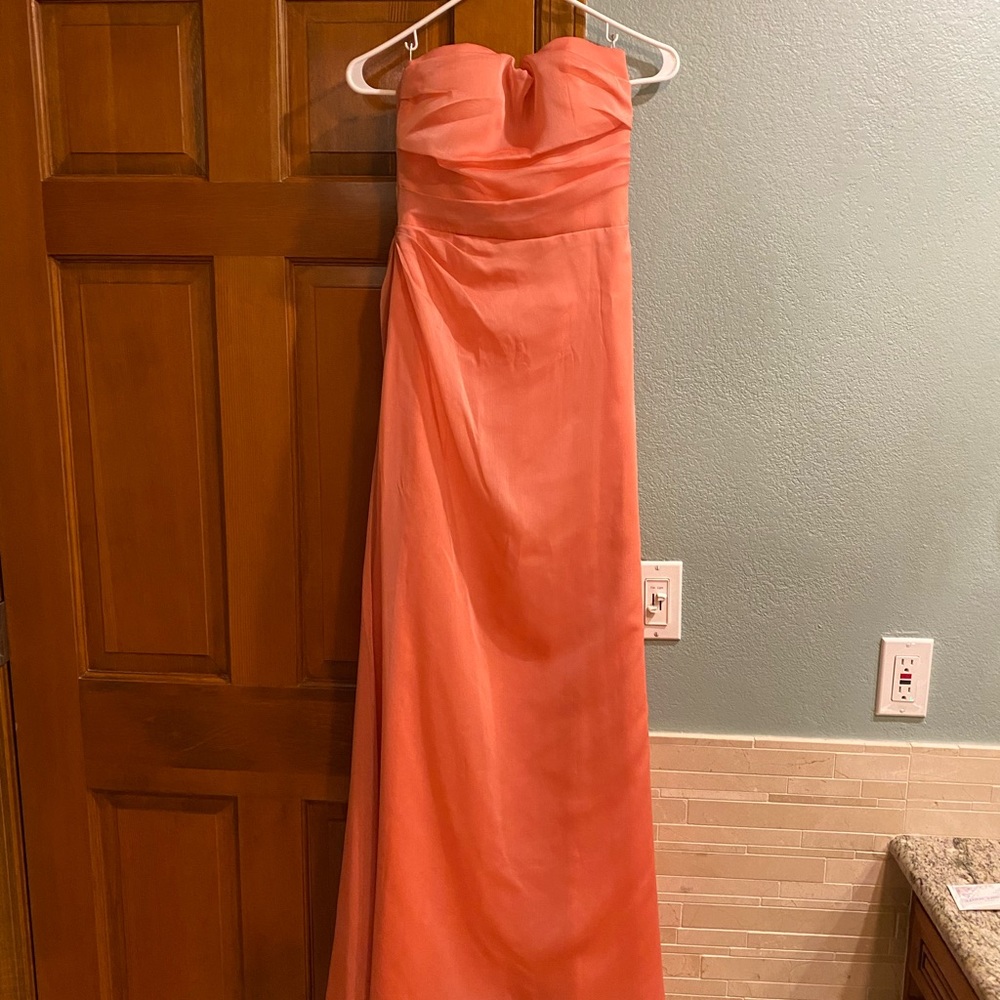 Jim Hjelm Peach Chiffon Long Gown - Size 4
